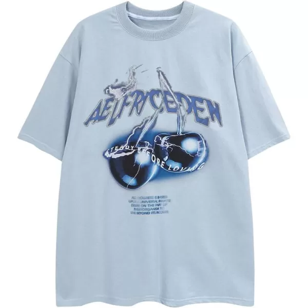 Aelfric Eden Oversized Tees Men 90s Vintage Graphic Shirts Summer Streetwear Casual TShirts116blue