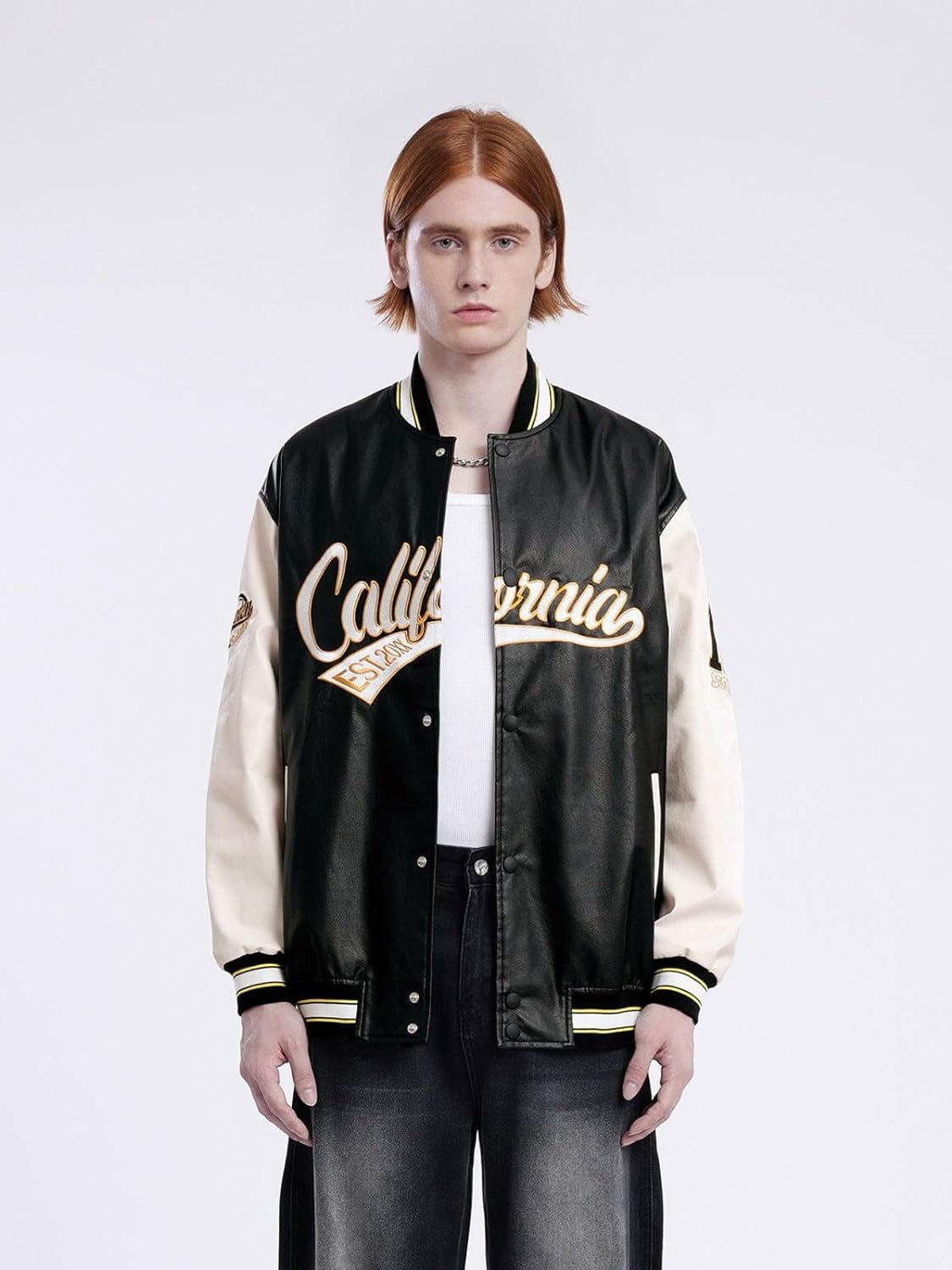 Aelfric Eden Mens Varsity Jacket Vintage Racing Motorcycle Graphic Bomber Jackets Oversized Unisex Streetwear jacket04black