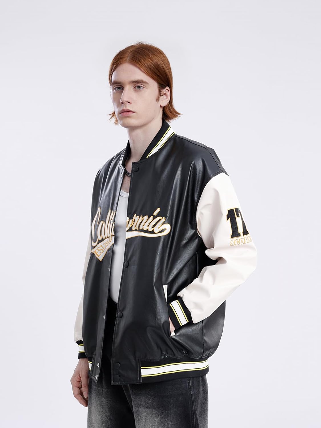 Aelfric Eden Mens Varsity Jacket Vintage Racing Motorcycle Graphic Bomber Jackets Oversized Unisex Streetwear jacket04black