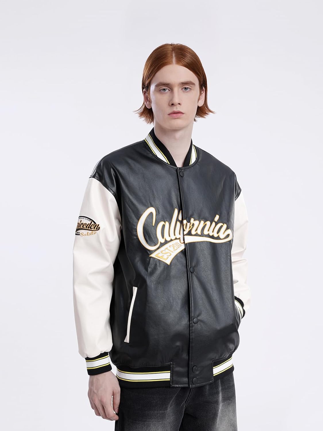 Aelfric Eden Mens Varsity Jacket Vintage Racing Motorcycle Graphic Bomber Jackets Oversized Unisex Streetwear jacket04black