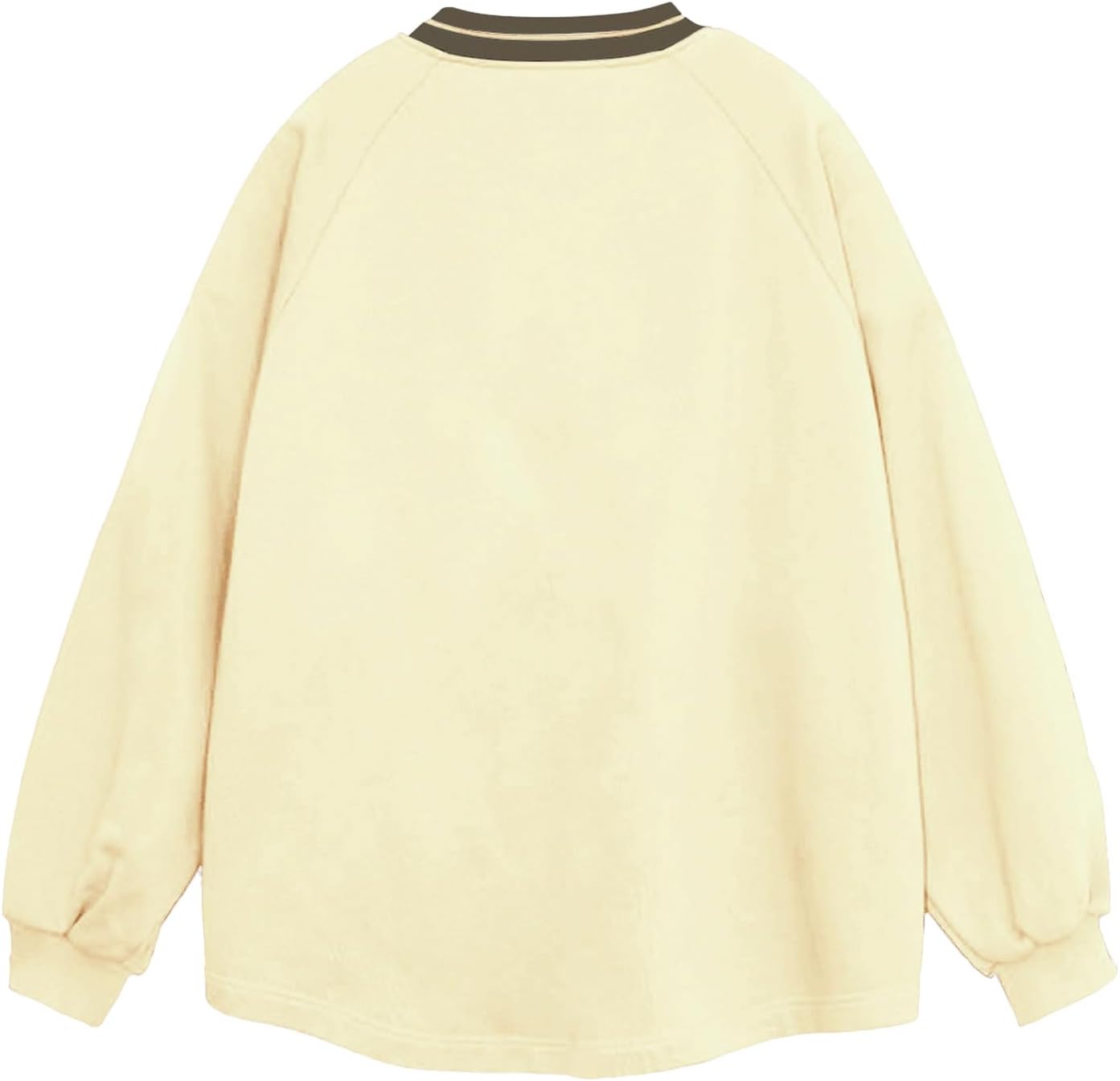 Aelfric Eden Oversized Crewneck Sweatshirts for Men Red Vintage Graphic Pullover Loose Fit Streetwear Long Sleeve TopBeige