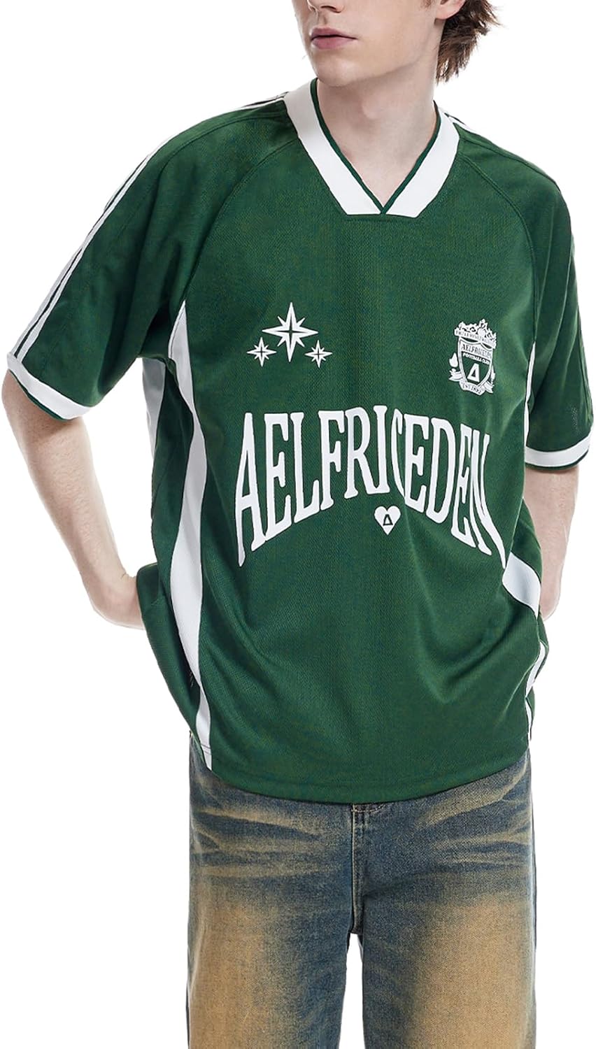 Aelfric Eden Oversized Tshirts for Men Graphic Tees Vintage T Shirts Short Sleeve Y2k Streetwear ShirtsGreen