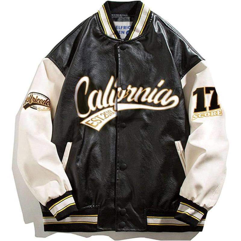 Aelfric Eden Mens Varsity Jacket Vintage Racing Motorcycle Graphic Bomber Jackets Oversized Unisex Streetwear jacket04black