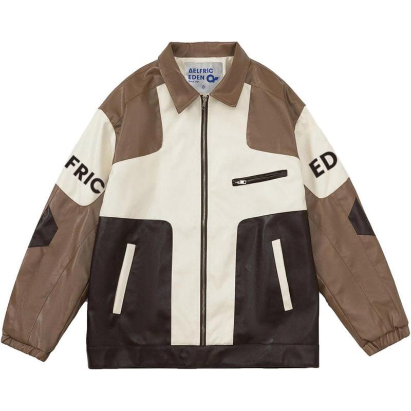 Aelfric Eden Mens Varsity Jacket Vintage Racing Motorcycle Graphic Bomber Jackets Oversized Unisex Streetwear jacket04coffee