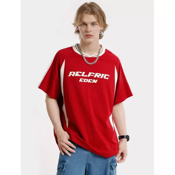 Aelfric Eden Graphic Tees Y2k Mens Oversized T Shirt Racing Streetwear Shirts Unisex Casual Summer Tops01red