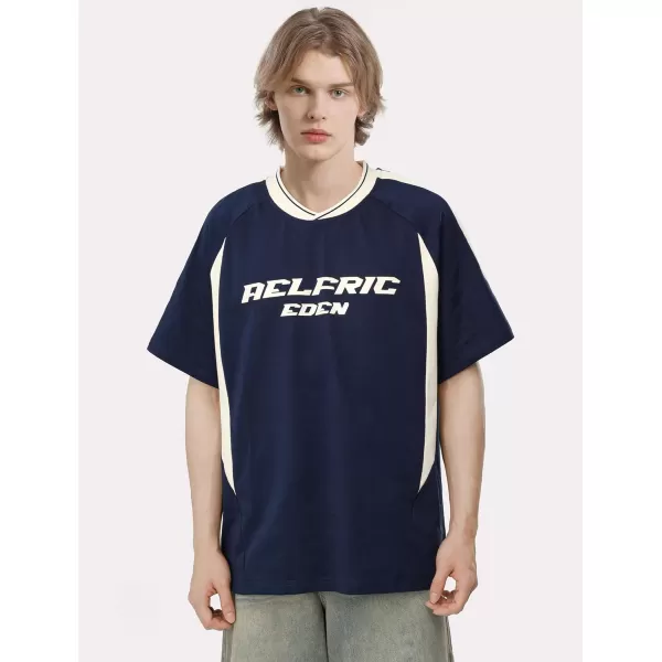 Aelfric Eden Graphic Tees Y2k Mens Oversized T Shirt Racing Streetwear Shirts Unisex Casual Summer Tops02navy Blue