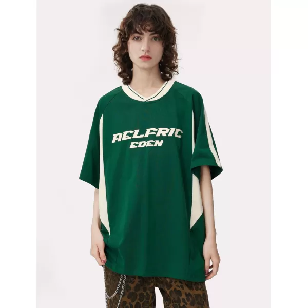 Aelfric Eden Graphic Tees Y2k Mens Oversized T Shirt Racing Streetwear Shirts Unisex Casual Summer Tops03green