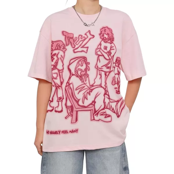 Aelfric Eden Mens Love Balloon Graphic Tees Summer Short Sleeve Printed Cotton T Shirts Casual Harajuku Tops1328pink