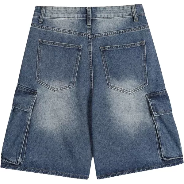 Aelfric Eden Mens Star Patchwork Denim Shorts Mid Rise Stretchy Patchwork Jeans Shorts Casual Denim Shorts StreetwearA09blue