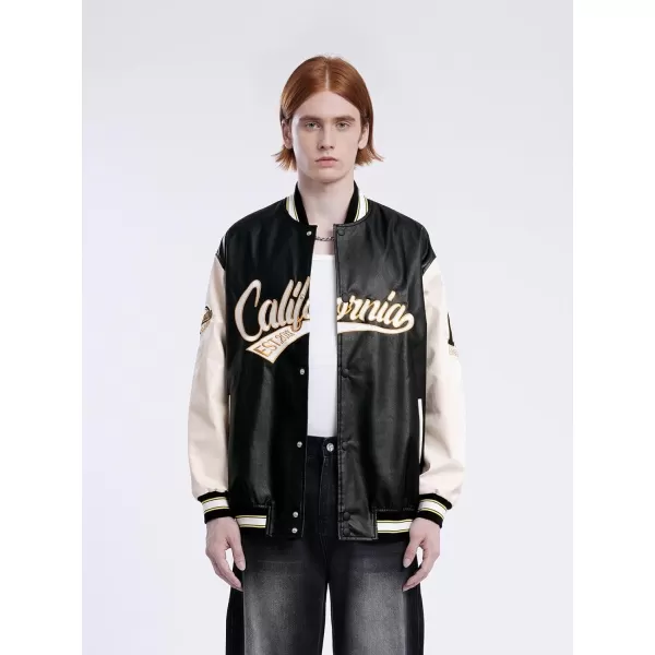 Aelfric Eden Mens Varsity Jacket Vintage Racing Motorcycle Graphic Bomber Jackets Oversized Unisex Streetwear jacket04black