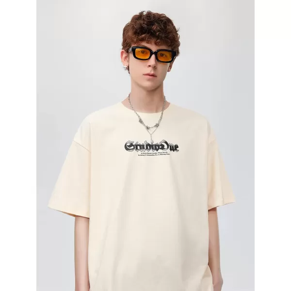 Aelfric Eden Mens Vintage Oversized Streetwear T Shirts Unisex Letter Graphic Print Tee Tops Casual Summer TshirtC10apricot