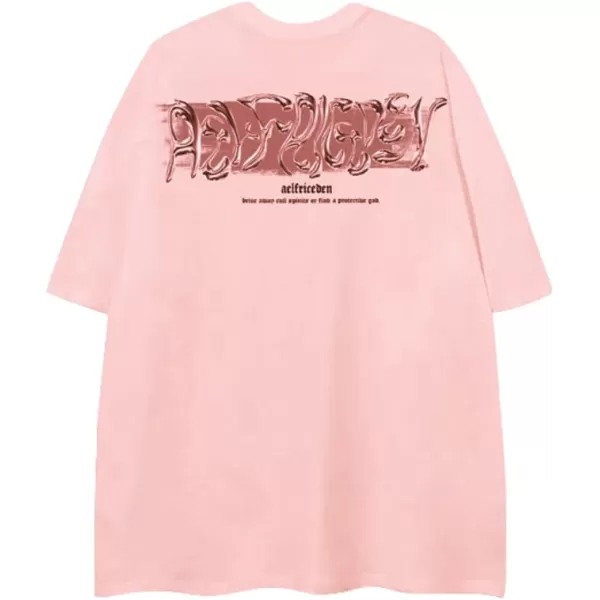 Aelfric Eden Metalic Graphic Tees Men Y2k Oversized T Shirts Women Vintage Tees Unisex Summer TopsPink