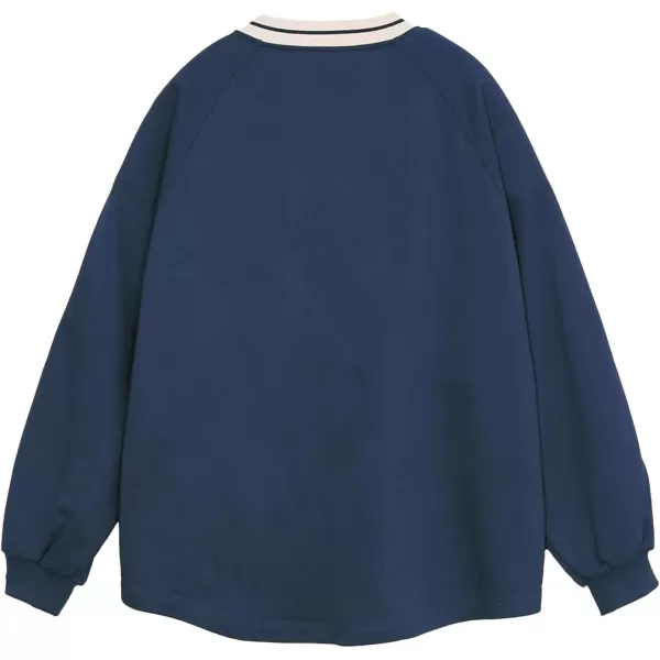 Aelfric Eden Oversized Crewneck Sweatshirts for Men Red Vintage Graphic Pullover Loose Fit Streetwear Long Sleeve TopBlue