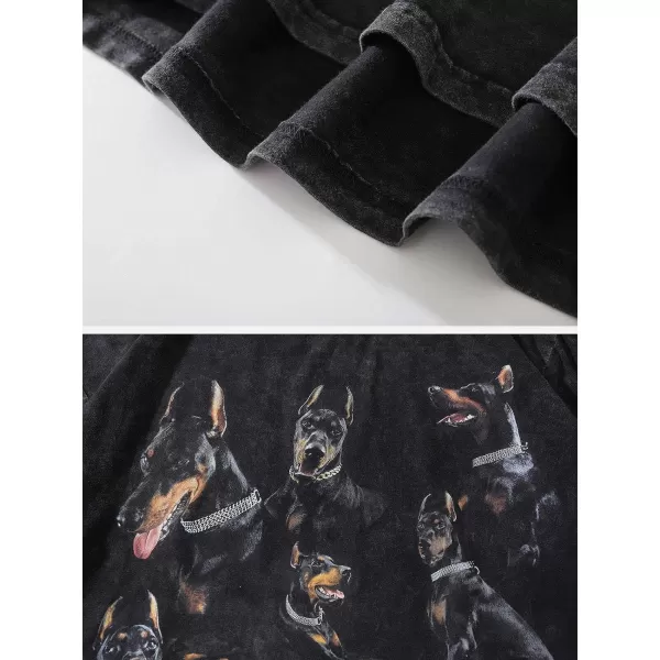 Aelfric Eden Oversized Dog Graphic Tees Men Streetwear Casual Summer Tops Unisex TShirt1black