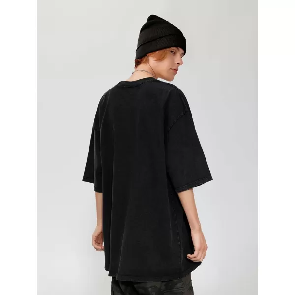 Aelfric Eden Oversized Dog Graphic Tees Men Streetwear Casual Summer Tops Unisex TShirt1black