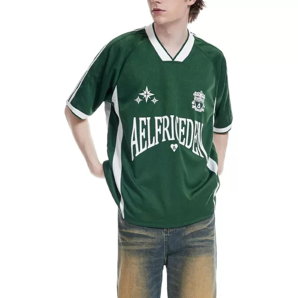 Aelfric Eden Oversized Tshirts for Men Graphic Tees Vintage T Shirts Short Sleeve Y2k Streetwear ShirtsGreen