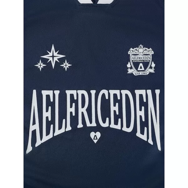 Aelfric Eden Oversized Tshirts for Men Graphic Tees Vintage T Shirts Short Sleeve Y2k Streetwear ShirtsNavy Blue