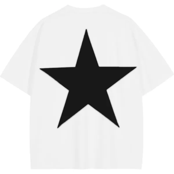 Aelfric Eden Womens Graphic Tees Unisex Oversized Tshirts Embroidery Star Casual Streetwear Summer TopsWhite