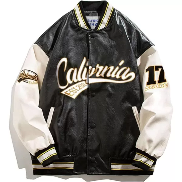 Aelfric Eden Mens Varsity Jacket Vintage Racing Motorcycle Graphic Bomber Jackets Oversized Unisex Streetwear jacket04black