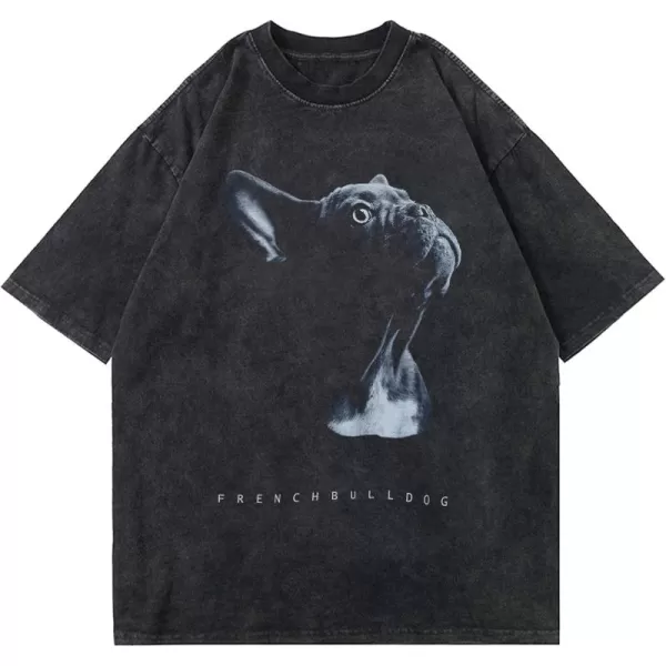 Aelfric Eden Oversized Dog Graphic Tees Men Streetwear Casual Summer Tops Unisex TShirt3black