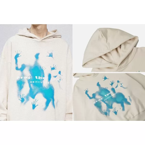 imageAelfric Eden Abstraction Shadow Print Hoodie Mens Oversized Hoodies Streetwear Sweatshirt06ab1apricot