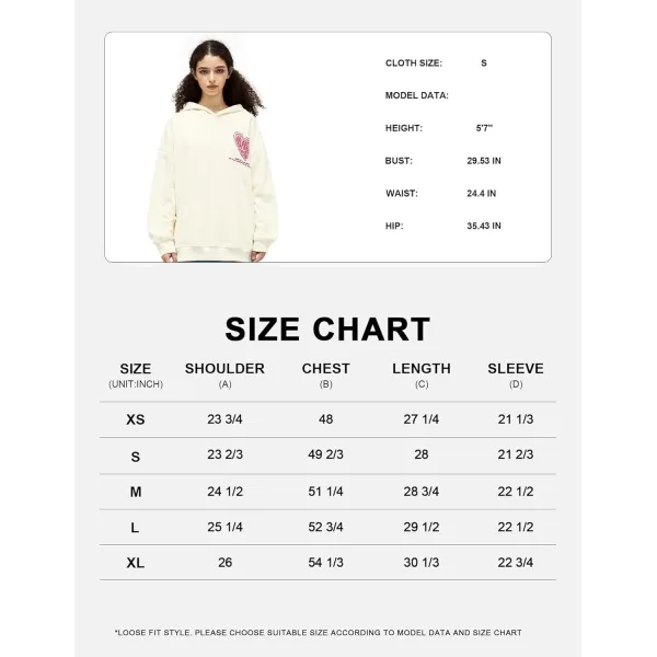 imageAelfric Eden Graphic Hoodie Womens Oversized Hoodies Y2k Cute Heart Print Sweatshirt Streetwear Hooded PulloverApricot