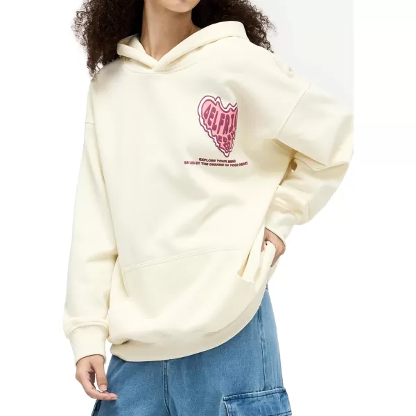 imageAelfric Eden Graphic Hoodie Womens Oversized Hoodies Y2k Cute Heart Print Sweatshirt Streetwear Hooded PulloverApricot