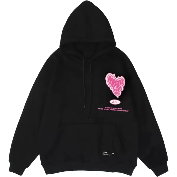 imageAelfric Eden Graphic Hoodies for Men Vintage Printed Hoodie Sweatshirt Oversized Long Sleeve Streetwear Hooded PulloverBlack