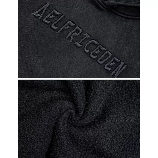imageAelfric Eden Mens Hoodies Oversized Vintage Acid Wash Hoodie Heavyweight Cotton Fleece Hoodies Hooded Sweatshirt StreetwearBlack