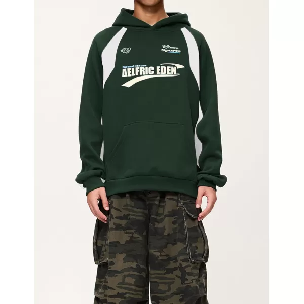 imageAelfric Eden Oversized Hoodie for Men Vintage Streetwear Graphic Long Sleeve Pullover Hoodies TopsGreen