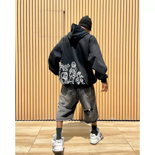imageAelfric Eden Y2k Graphic Hoodies Streetwear Hoodie Oversized Hooded Sweatshirt Pullover Preppy Hip Hop Fashion Unisex3black White