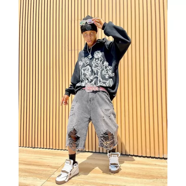 imageAelfric Eden Y2k Graphic Hoodies Streetwear Hoodie Oversized Hooded Sweatshirt Pullover Preppy Hip Hop Fashion Unisex3black White