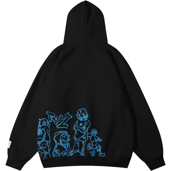 imageAelfric Eden Y2k Graphic Hoodies Streetwear Hoodie Oversized Hooded Sweatshirt Pullover Preppy Hip Hop Fashion Unisex4black Blue