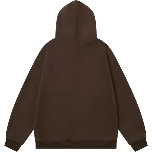 imageAelfric Eden Oversized Hoodies for Women Streetwear Vintage Baggy Shadow Print Hoodie Pullover with pocketBrown