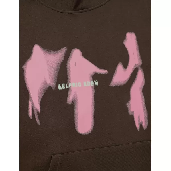 imageAelfric Eden Oversized Hoodies for Women Streetwear Vintage Baggy Shadow Print Hoodie Pullover with pocketBrown