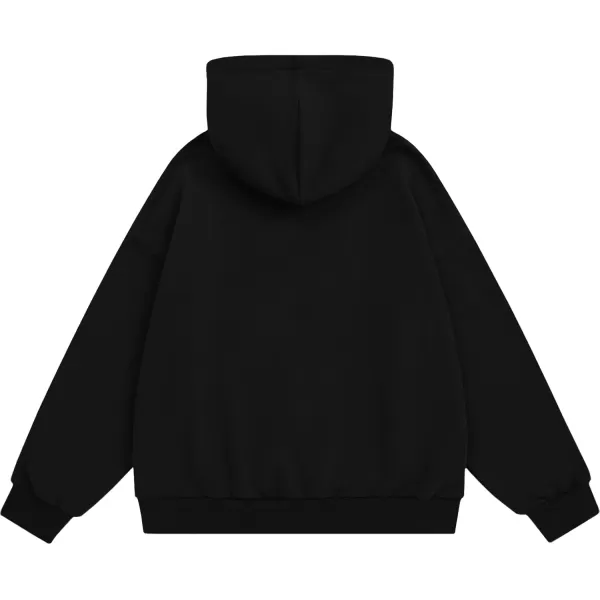 imageAelfric Eden Women Hoodies Oversized Fleece Sweatshirts Unisex Solid Basic Letter Hoodie Long Sleeve Fall Y2k Pullovers TopBlack