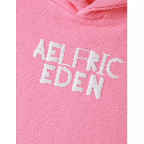 imageAelfric Eden Women Hoodies Oversized Fleece Sweatshirts Unisex Solid Basic Letter Hoodie Long Sleeve Fall Y2k Pullovers TopPink