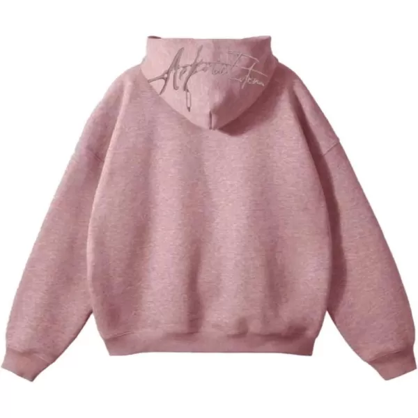 imageAelfric Eden Embroidery Hoodies Oversized Y2k Hooded Sweatshirts Unisex Solid Color Hoodie Streetwear Pullover TopsBdark Pink