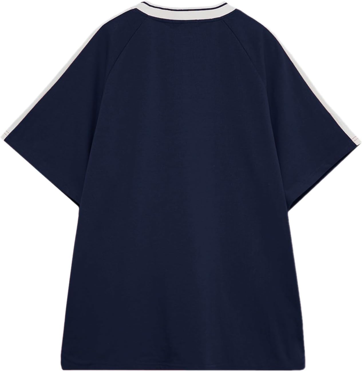 imageAelfric Eden Womens Oversized Tshirts Unisex Vintage Graphic Tees Arc Patchwork Cotton Summer Tops StreetwearNavy Blue