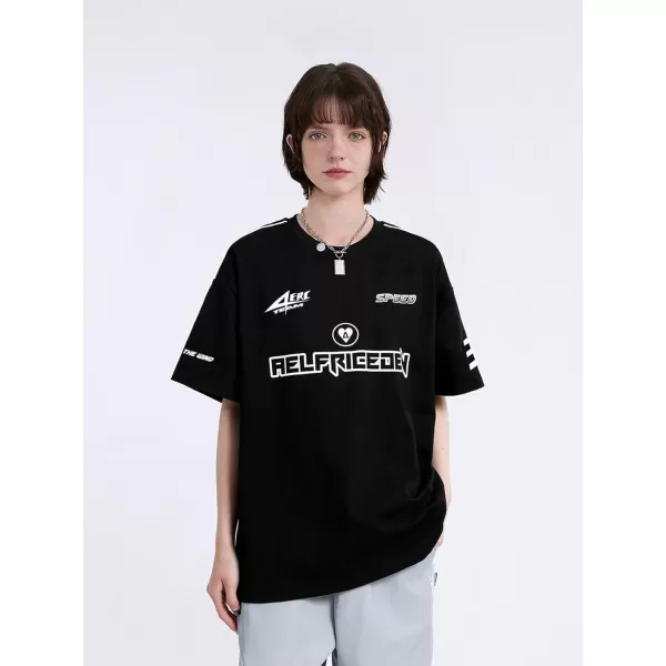 imageAelfric Eden Graphic Tees Y2k Mens Oversized T Shirt Racing Sport Streetwear Shirts Unisex Casual Summer Tops1black