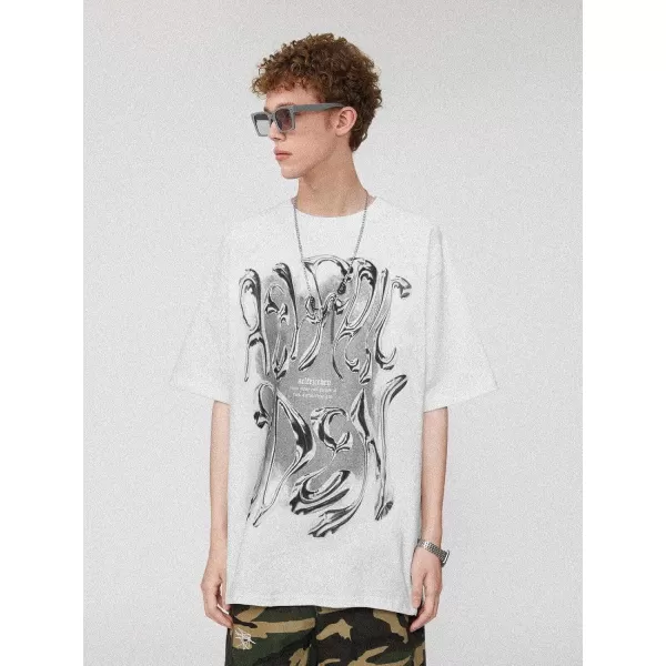 imageAelfric Eden Mens Graphic Tees Y2k Oversized T Shirts Vintage Streetwear Shirt Casual TopsWhite