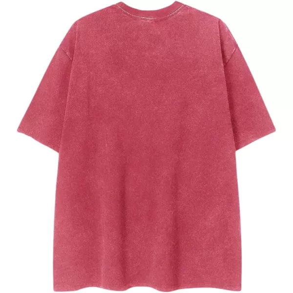 imageAelfric Eden Mens Oversized T Shirts Tees Distorted Portrait Print Crew Neck Cotton Tops Streetwear Casual Shirt1511pink