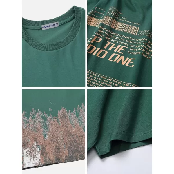 imageAelfric Eden Mens Oversized Tshirts Snow Mountain Graphic Tee Print Tops Streetwear Casual ShirtX01green