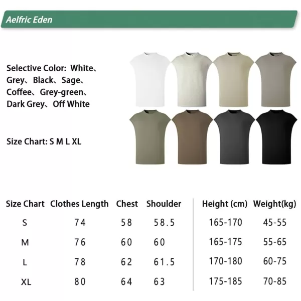 imageAelfric Eden Mens Vintage Solid Cap Sleeve TShirts Oversized Casual Summer Basic Tees Tank TopA1greygreen