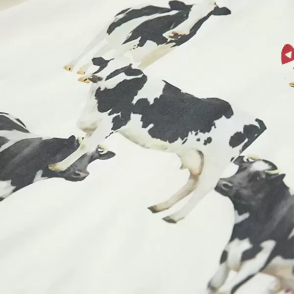 imageAelfric Eden Dairy Cow Print Tee Vintage Oversize Shirts Summer Unisex Casual Harajuku Top Tshirt26white