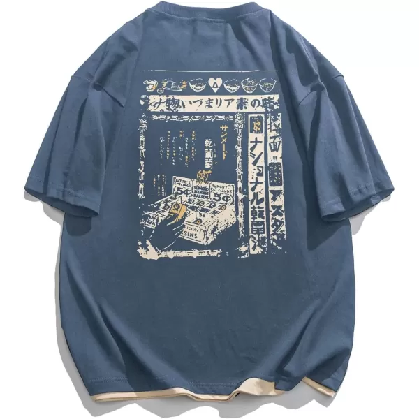 imageAelfric Eden Mens 90s Vintage Oversized Shirts Unisex Harajuku T Shirt Print Graphic Tees Casual Summer Streetwear TopBlue