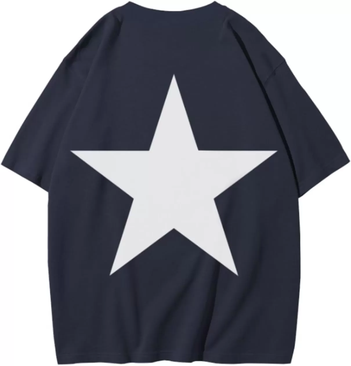 imageAelfric Eden Star Graphic Tees Men Oversized T Shirt Women Y2k Vintage Tee Aesthetic Short Sleeve Summer TopsDeep Blue