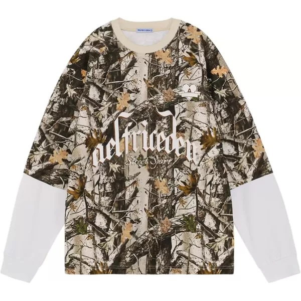 imageAelfric Eden Crewneck Sweatshirt Oversized Camo Sweatshirts Men Casual Patchwork Pullover Streetwear Graphic TopsCamo Green