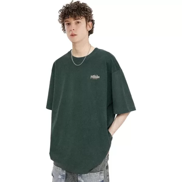 imageAelfric Eden Premium Cotton TShirt with Brand Logo Unisex Oversized Short Sleeve Casual Crewneck TopA5green