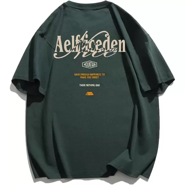 imageAelfric Eden Premium Cotton TShirt with Brand Logo Unisex Oversized Short Sleeve Casual Crewneck TopA5green